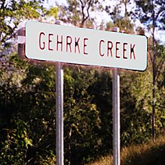 Foto: Schild - Gehrke Creek