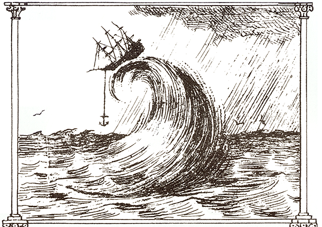 Eine Zeichnung von Ludwig Becker, die sein Werk 'Ein australisches Lied' bildlich darstellt / A drawing by Ludwig Becker, which illustrates verse from his work 'Ein australisches Lied'