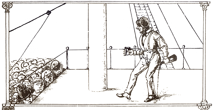 Eine Zeichnung von Ludwig Becker, die sein Werk 'Ein australisches Lied' bildlich darstellt / A drawing by Ludwig Becker, which illustrates verse from his work 'Ein australisches Lied'