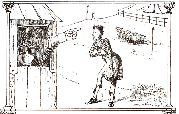 Eine Zeichnung von Ludwig Becker, die sein Werk 'Ein australisches Lied' bildlich darstellt / A drawing by Ludwig Becker, which illustrates verse from his work 'Ein australisches Lied'