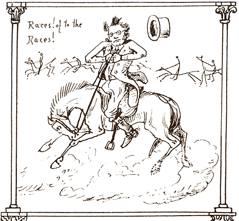 Eine Zeichnung von Ludwig Becker, die sein Werk 'Ein australisches Lied' bildlich darstellt / A drawing by Ludwig Becker, which illustrates verse from his work 'Ein australisches Lied'