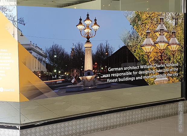 Photo: Poster displaying information about Bendigo (copyright: D Nutting)