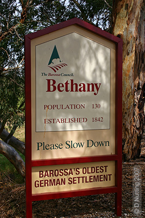 (Foto &copy; D. Nutting) Ortsschild in Bethany