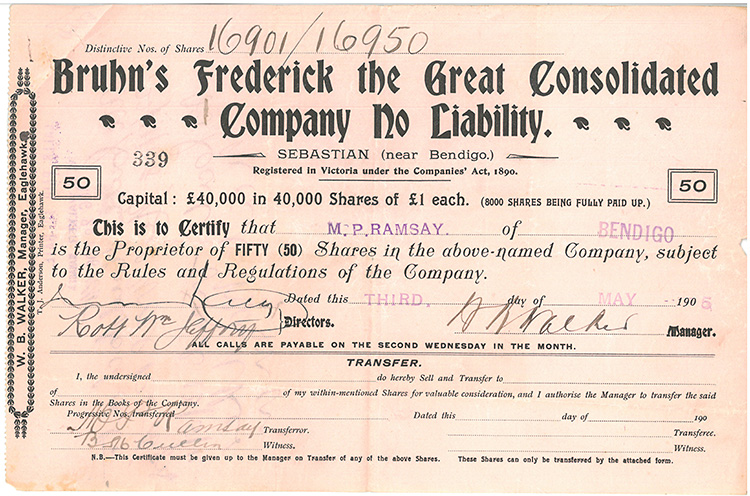 Photo: share certificate