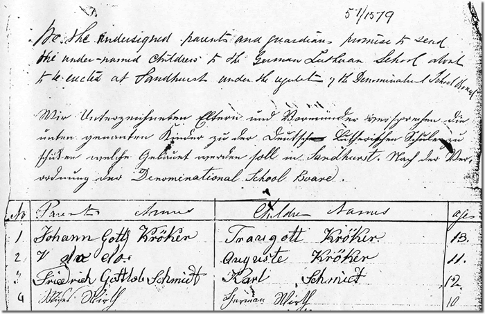 Image: German Common School document