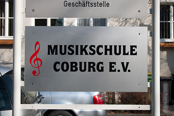 (Photo &copy; D. Nutting) music school sign
