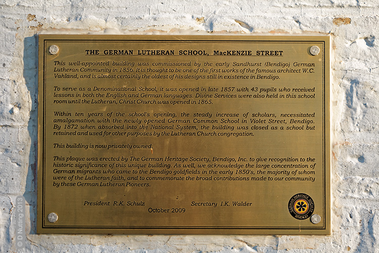 (Photo &copy; D. Nutting) The old German school building (MacKenzie St)