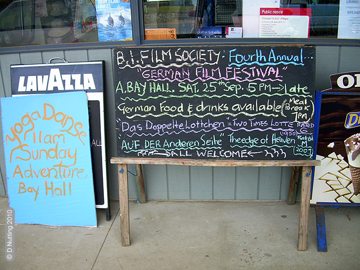 Photo: noticeboard in front of a shop (Copyright: D Nutting)