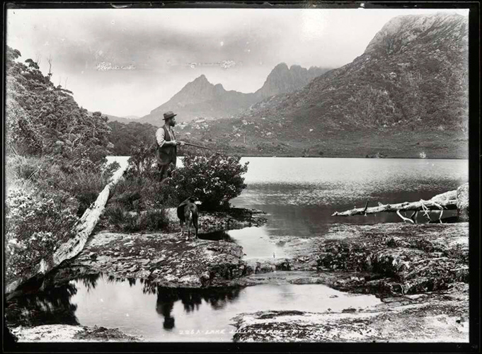 Photo c/o National Library of Australia: man and dog
